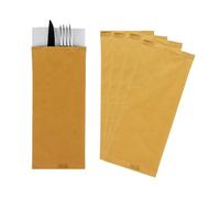 500pz Portaposate 10x25cm con tovagliolo + 500pz Carta Paglia 30x40cm Tovagliette Monouso in Carta Paglia color Avana