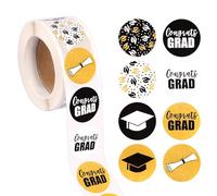 500pz/Rotolo 2,5cm Sigilli Adesivi di Laurea, Adesivi Rotondi di Congratulazioni per Laurea Adesivi di Cappelli di Laurea e Diplomi Forniture per Feste di Laurea 2024 Buste Regalo Decorazioni