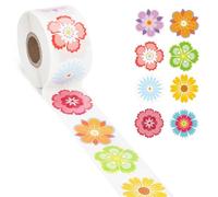 500pz/Rotolo Adesivi Floreali per Bambini, 3,8cm 8 Motivi Decalcomanie Floreali Primaverili ed Estivi Colorati Decalcomanie Floreali per Album di Ritagli Biglietti Bottiglie d'Acqua Buste