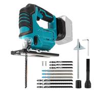 500W Cordless Jig Saw per Makita, 800-3500 SPM Seghetto elettrico con taglio smussato a 45°, 3 set orbitali, 9 lame di ricambio, strumento di taglio elettrico per metallo PVC compensato
