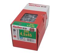 500x Fischer Viti Truciolari 4,5x45 PZ2 per Legno Zincato Filettatura Completa