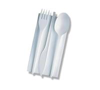500x Tris Posate Plastica Riutilizzabili Bianche - Set Lavabile & Resistente Forchetta, Coltello, Cucchiaio - Posate da Picnic, Ufficio, Campeggio - Ecologiche & Durevoli Senza BPA