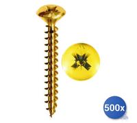 500x Vite Autofilettante Per Truciolare Panelvit&Reg; Mustad Ottonata Tsc Pz