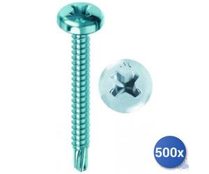 500x Vite Autoperforante Drillex&Reg; Mustad Zincata Bianca Tc Ph E-100 3,5X32