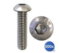 500x Vite Inox A2 Iso 7380 Testa Bombata Esagono Incassato E-100 5X10