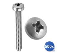 500x Vite Metallo Zincata Testa Cilindrica A Croce E-100 4X30