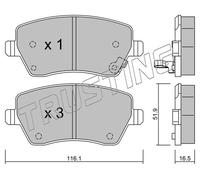 501.1 TRUSTING Kit pastiglie freno, Freno a disco per OPEL,SUZUKI,VAUXHALL