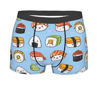 501 Boxer Aderenti Simpatico Cartone Animato di Sushi Boxer Uomo Morbidi Mutande Uomo Traspiranti Pantaloncino Boxer Uomo per Protezione dai Cattivi Odori Indossare Ogni Giorno Elastico No Stress M