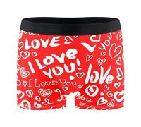501 Boxer Aderenti Ti Amo Boxer A Pantaloncino Uomo Morbidi Mutande Uomo Comfortevole Boxer Uomo per Elastico No Stress Uso Quotidiano Indossare Ogni Giorno XL