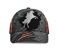 501 Cappellini da Baseball Western Texas Cowboy America Us Flag Horse Lover Crack Stampato Motivo Unisex Cappellino Visiera Regolabile Leggera Hip Hop Cappello per Sport Che Corre