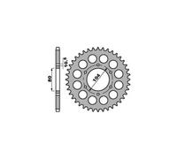 PBR 501 CORONA TRASMISSIONE ACCIAIO DENTI 38 PASSO 630 KAWASAKI 650 Z-F 1981