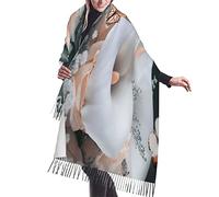 501 Donna Sciarpa Con Nappe Scialle Invernale Foulard Fiore Da Donna Farfalla Rosa Corallo Calla Lily Fiori Primaverili