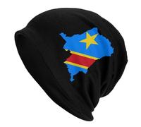 501 Donna Uomo Watch Hat Mappa della Bandiera della Repubblica Democratica del Congo Berretti in Maglia Leggero Berretto Running Caldo Caldo Berretto per Corsa Inverno Sci