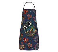 501 Grembiule da Cucina Chef Fiore del Gufo dell'Annata Grembiule da Cucina da Donna Adulti Bistrò Grembiuli Pulizia delle Mani Multiuso Ristorante Grembiule da Cucina