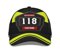 501 Hip Hop Cappello Design del Logo del Vigile del Fuoco del Dipartimento 118 Stampato Movimento Berretto Casual Cappello Uomo Regular Cappello da Baseball per Tennis, Ragazzi, Viaggi