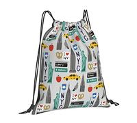501 Uomo Donna Drawstring Bag Viaggia Negli Stati Uniti New York City Sacca Zaino Sportivo Moda Zaino Sportiva Confortevole Sport String Zaino Per Palestra Festa Nuotare