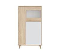 502300 Q.TA' 1 KIT MOBILE C/VETRINA 77X33XH142 CM ROVERE BIANCO