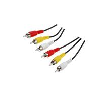 50383 cavo spina RCA x3, rivestimento su entrambi i lati 5 m: nichelato Goobay