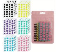 504 pezzi Adesivi a forma di stella colorati per il viso, adatti per decorazioni quotidiane, eventi e feste, look da concerto, gemme per il viso 504 pezzi,216 pezzi Cuore Stella,Rosa 480 pezzi,Giallo 