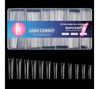 504 Pezzi Bara Unghie Artificiali ABS Unghie Artificiali Con Diverse Dimensioni Per Le Donne Partito Salone Qualità Falso Chiodo Acqua Tubo Design