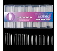 504 Pezzi Bara Unghie Artificiali ABS Unghie Artificiali Con Diverse Dimensioni Per Le Donne Partito Salone Qualità Falso Chiodo Acqua Tubo Design