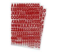504 pezzi da 1 pollice ferro da stiro su lettere e numeri alfabeti, in tessuto vinile, lettere fai da te, per sport, magliette, stampa con slogan, decorazione artigianale (5 colori opzionali) (rosso)