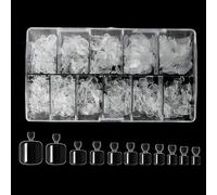 504 Pezzi Unghie Finte Piedi, Copertura Completa Artificiali Unghie, Unghie Finte Corte Trasparenti, 11 Misure Unghie Finte, Donne Ragazze Nail Decorazione per Saloni e Unghie Arte DIY