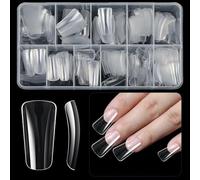 504 unghie a forma di anatra, chiodi, trasparenti, mezze coperture, unghie finte, a pressione, punte curve, per manicure