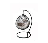 VivaGarden Poltrona Sospesa da Giardino con Supporto 105x195 cm Nero/Crema LUNA