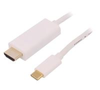 50414 Adattatore USB 3.1 HDMI maschio, USB C-Spina 1m bianco QOLTEC