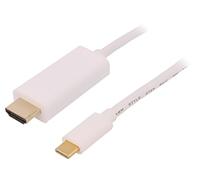 50415 Adattatore USB 3.1 HDMI maschio, USB C-Spina 2m bianco QOLTEC