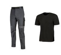 504699 Q.TA' 1 WORKWEAR KIT T-SHIRT+ PANTAL BLACK/GREY TG M