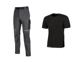 504699 Q.TA' 1 WORKWEAR KIT T-SHIRT+ PANTAL BLACK/GREY TG M