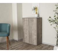 KIT MOBILE 2 ANTE CM. 68X95X34 BIANCO VENANTO ROVERE GRIGIO CEMENTO