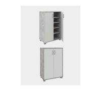 504937 Q.TA' 1 MOBILE BASSO 2A MULTIUSO 60X35X90 CEMENTO/BIANCO FRASSINO