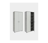 504940 Q.TA' 1 MOBILE ALTO 2A MULTIUSO 78X35XH170CM CEMENTO/BIANCO FRASSINO