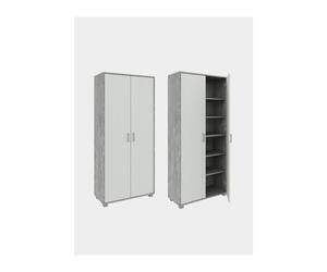 504940 Q.TA' 1 MOBILE ALTO 2A MULTIUSO 78X35XH170CM CEMENTO/BIANCO FRASSINO