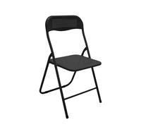 Sedia Pieghevole Metallo Polo Nero 6 Pezzi