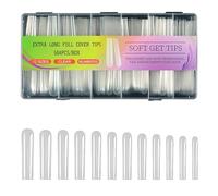 504Pcs Gel Morbido Unghie Punte Extra Lungo Coperture Piene Unghie Finte Suggerimenti Per Estensioni Artificiale Chiaro Premere Su Chiaro Copertura Completa Forniture Per