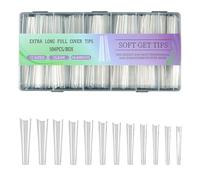 504Pcs Gel Morbido Unghie Punte Extra Lungo Coperture Piene Unghie Finte Suggerimenti Per Estensioni Artificiale Chiaro Premere Su Chiaro Copertura Completa Forniture Per