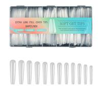 504Pcs Gel Morbido Unghie Punte Extra Lungo Coperture Piene Unghie Finte Suggerimenti Per Estensioni Artificiale Chiaro Premere Su Chiaro Copertura Completa Forniture Per