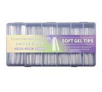 504x/Set di punte morbide in gel a pressione, extra lunghe, punte chiare, chiare, unghie finte per saloni di bellezza