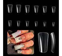 504x/Set di unghie curve finte a pressione su mezze coperture trasparenti