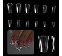 504x/Set di unghie curve finte a pressione su mezze coperture trasparenti