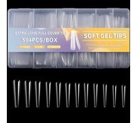 504x/set Punte Trasparenti Per Unghie Gel Morbidi Extra Lunghe Copertura Forniture Finte Artificiali Acriliche