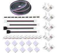5050 RGB 12 mm 5 pin LED Strip Kit - Include 5 m / 5 m cavo di prolunga ponticelli senza saldatura Connettore 90 gradi, set perfetto per 5050 2835 striscia di corda fai da te (kit 5 PIN)