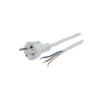 50504-Goo1 Cavo CEE 7/7 (E/F) SpinaCavo3 metri Bianco Rete Tessile Goobay