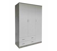 505330 Q.TA' 1 ARMADIO SPACE 3 2C CEMENTO/BIANCO F. 120X52X190CM