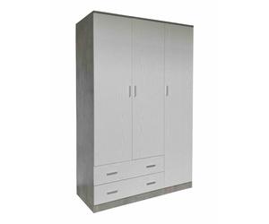 505330 Q.TA' 1 ARMADIO SPACE 3 2C CEMENTO/BIANCO F. 120X52X190CM