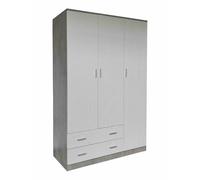 505330 Q.TA' 1 ARMADIO SPACE 3A+2C CEMENTO/BIANCO F. 120X52X190CM